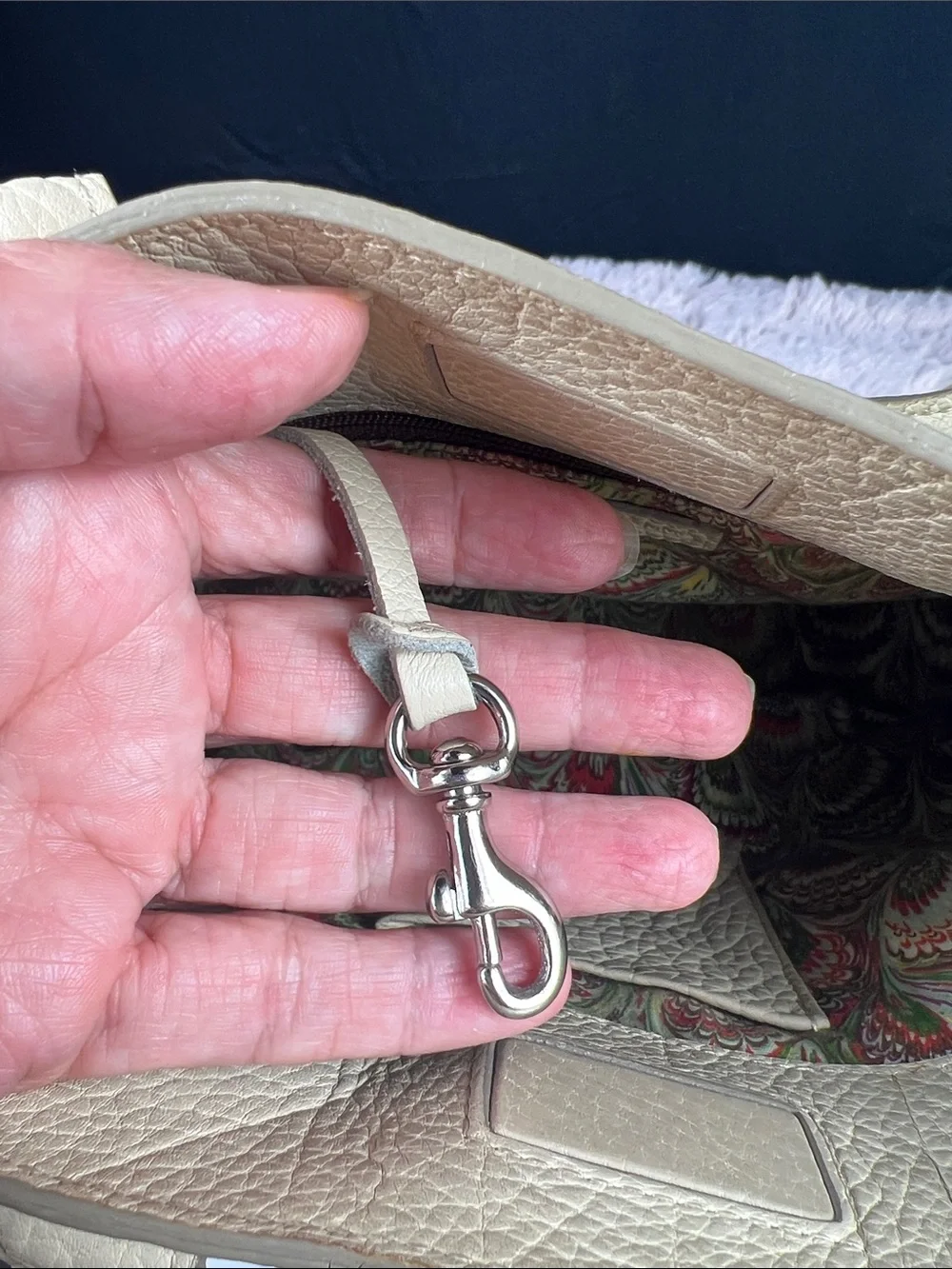 Dooney & Bourke Small Barlow Tote Ivory Pebbled Leather